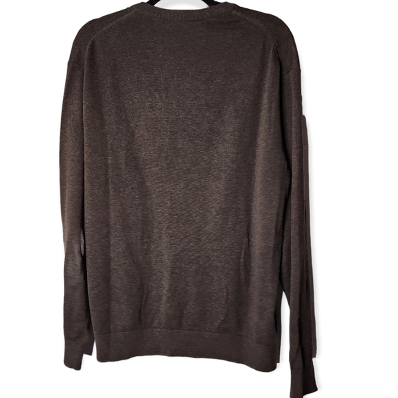 Daniel Cremieux 100% Supima Cotton Brown V Neck Sweater Knit Size Large Men EUC - Picture 3 of 8